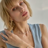 Colier cu perla naturala si pietre cu argint DiAmanti 242-06-G